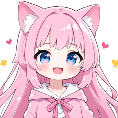 ピンク×ラブリーな女の子スタンプ