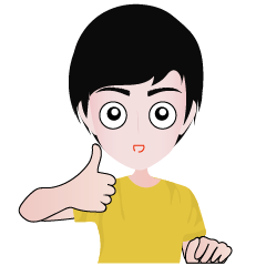 cartoon short hair woman