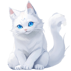 white cat bluey - Daily life