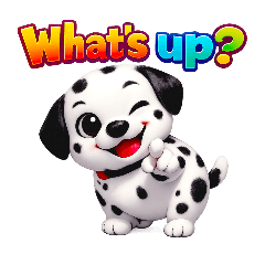Happy Dalmatian Pup 3D Stickers