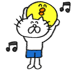 ネコさんとひよこのスタンプ