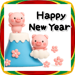 み～んな使える♡ぶたさんの冬スタンプ2026