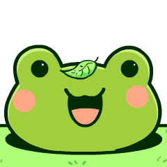 Cute Green Frog : Pop-up stickers