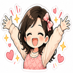 かわいいママと子どものスタンプ