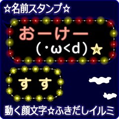 動く顔文字「すす」の☆ふきだしイルミ