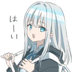 銀髪の女の子(制服)16個