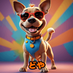 アニメ犬のいろいろ表情スタンプ！