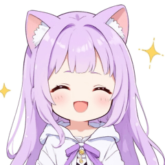 パープル×ラブリーな女の子スタンプ