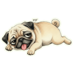 Cute Pug Emotion by Pet2Fun