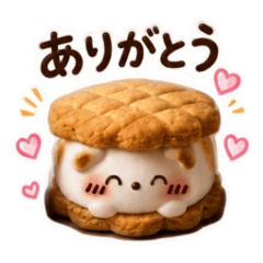 スモアクッキーとくまとネコ｜coco♡