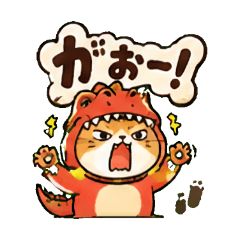恐竜着ぐるみ猫