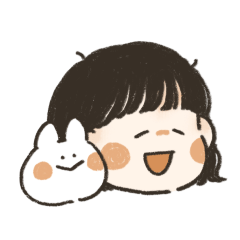 ゆるーい女の子とうさぎちゃんのスタンプ