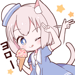 【夏】ちびねこ女子スタンプ