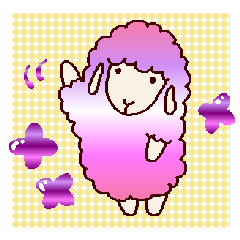 手描きの羊(グラデーション)