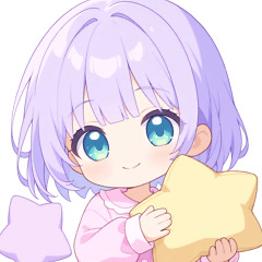 ナイトパープルな女の子スタンプ