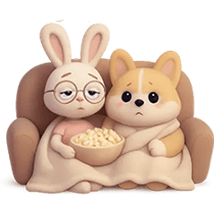 Wife Bunny and Corgi Husband