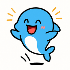 癒やしのブルー 毎日使えるイルカスタンプ