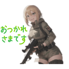 ミリタリー女子系の挨拶スタンプVer.2です