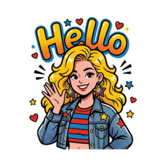 毎日使えるスタンプポップでかわいい女の子