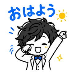 白スーツの元気な毎日スタンプ