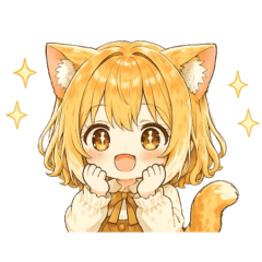 茶トラ猫耳ちゃんの ふわふわ日常スタンプ