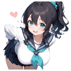 ぷぷぷのポニテちゃんスタンプ