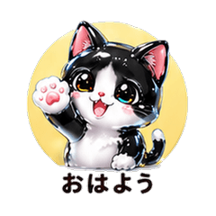 ぷるぷるハチワレカノジョ 恋人スタンプ