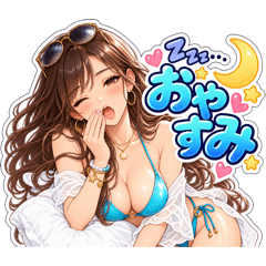 水着美女のドキドキ♡日常スタンプ
