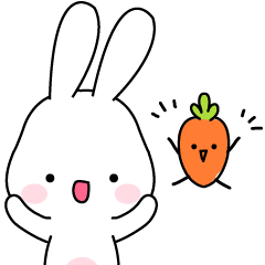timid rabbit and carrot
