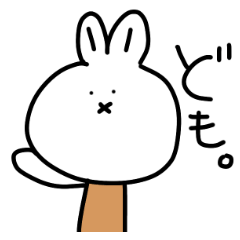 Rabbit sticker with various expressions