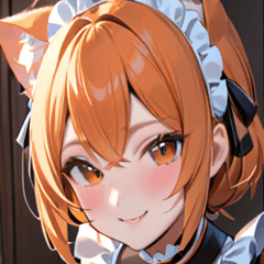 猫耳のオレンジ髪 & 元気な笑顔0