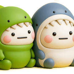 ず～っと使える♡さめと恐竜のスタンプ