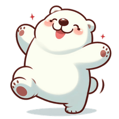 かわいいホッキョクグマのスタンプで楽しく