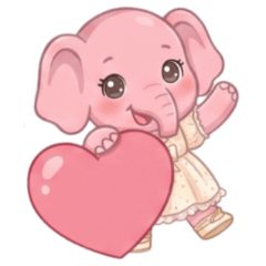 かわいいピンクの象（字幕なし）