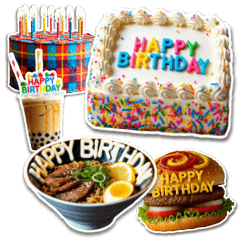 ハピバ♥シール　⭐スイーツ＆フード⭐