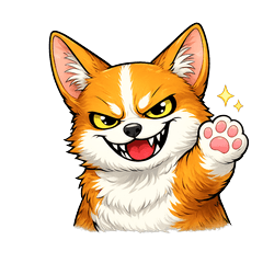 コーギー(犬)のやんちゃな顔で挨拶 1