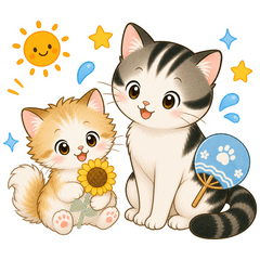 ふわふわ＆もちもち子猫の夏便り