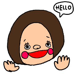 おかっぱガールのスタンプ