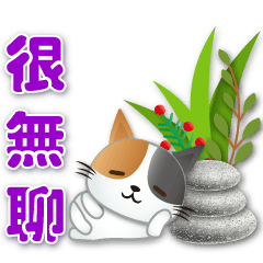 Q Calico cat - daily practical greetings