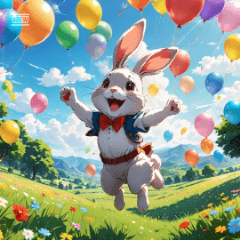 もふもふうさぎさんスタンプ