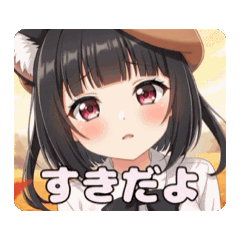 ブラウン帽子のりみアニメーションスタンプ