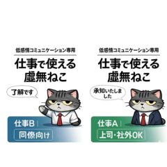 だる目ねこ。仕事用低感情スタンプ