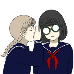 おてんばおさげとおかっぱめがね