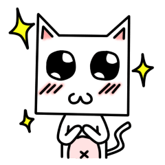 White Cat Square Head