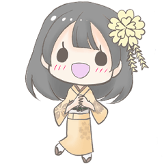 The cute kimono girl sticker part2