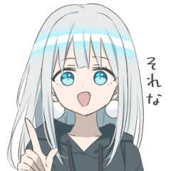 パーカーの女の子(銀髪)16