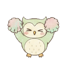 かわいいミミズク(文字なし)