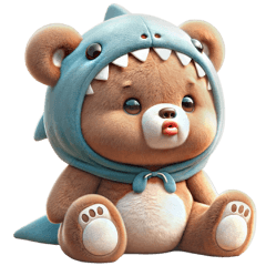 Shark bear big sticker