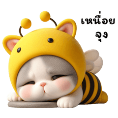Cute little cat in a bee costume