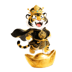 官帽で幸運を、黒虎公は宝物を送る